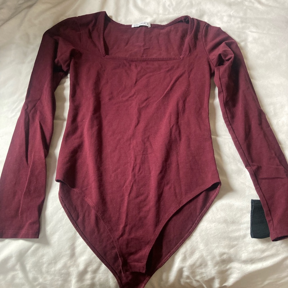 Square neck long sleeve bodysuit